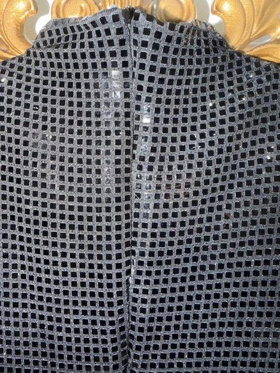 Zara Black Sequin Long-Sleeve Maxi Dress - Picture 5 of 7